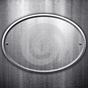 Oval metal plate background