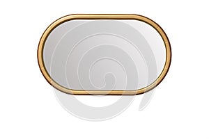 Oval mirror with a golden frame