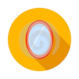 Oval mirror icon, flat style
