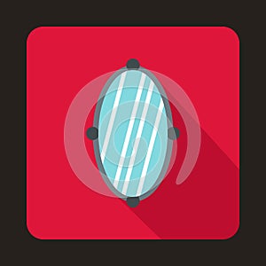 Oval mirror icon in flat style