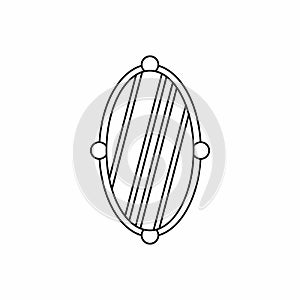 Oval mirror icon in outline style
