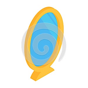 Oval mirror isometric 3d icon