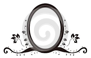 Oval mirror and lotus photo