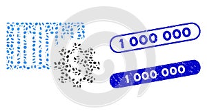 Oval Mosaic Barcode Price Setup with Scratched 1 000 000 Seals