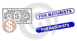 Oval Mosaic Cash with Distress For Naturists Watermarks