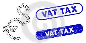 Oval Mosaic Currency with Textured Vat Tax Stamps