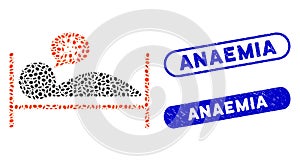 Oval Mosaic Patient Bed with Grunge Anaemia Seals