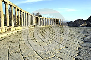 Oval piazza in Jerash. Jordan