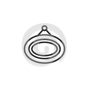 Oval picture frame line icon