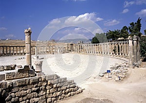 Oval Plaza in Jerash, Jordan