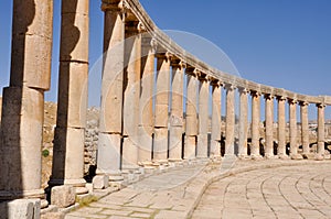 Oval Plaza at Jerash ruins (Jordan) photo
