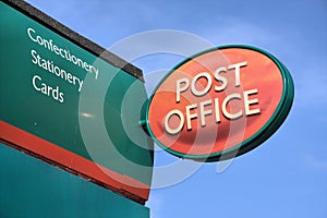 Oval Red British Post Office Sign