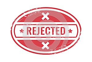 Oval rejected rubber stamp design