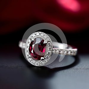a oval ruby ring generative AI