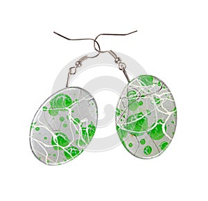 Oval-shaped earrings with abstract pattern