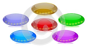 Oval Shiny Glass Web Buttons