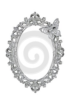 Oval silver picture frame