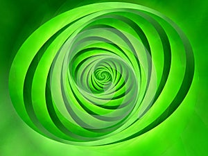 Oval Swirls Stripes Green
