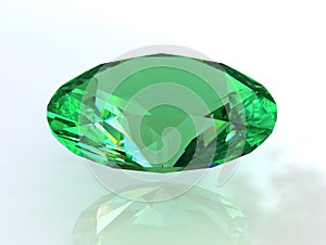 Oval turquoise green emerald