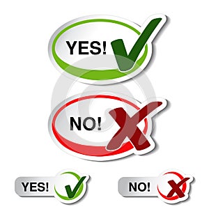 Oval yes no button - check mark symbol