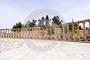 Ovale Piazza, forum in the ancient roman city of Gerasa