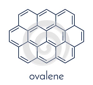Ovalene polycyclic aromatic hydrocarbon molecule. Skeletal formula.