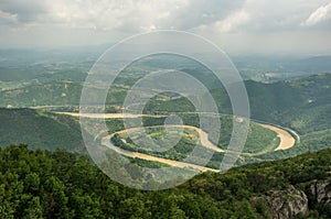 Ovcar Kablar Gorge, Serbia. Meanders of West Morava river, view