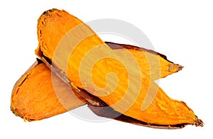 Oven Baked Sweet Potato Isolated On White