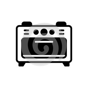 Black solid icon for Oven, kitchen and food