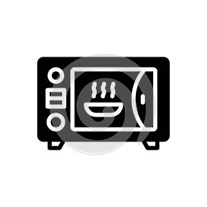 Black solid icon for Oven, microwave and heat