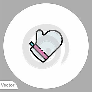 Oven mitten vector icon sign symbol