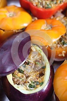 Oven ready stuffed vegetables