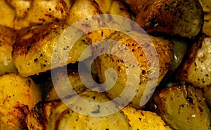 Oven Roasted Potatoes Close Up View