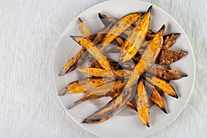 Oven roasted sweet potato wedges