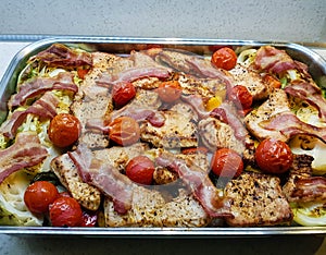 Turkey Steaks and bacon