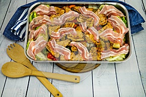 Turkey Steaks and bacon