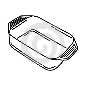 Ovenproof Dish Icon. Doodle Hand Drawn or Outline Icon Style