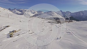 Over Alpe D'Huez Aerial 4k