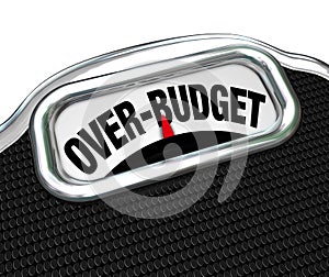 Over-Budget Words on Scale Financial Trouble Debt Deficit