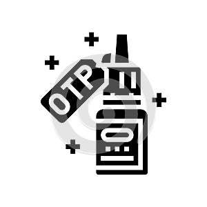 over the counter meds pharmacist glyph icon vector illustration