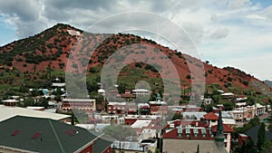 Over The Downtown City Center area of Bisbee Arizona USA