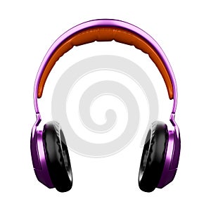 Over-ear headphones purple 3D.