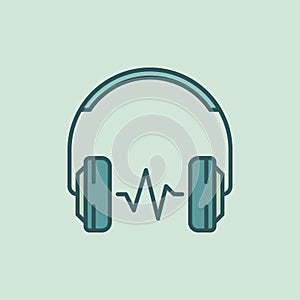 Over-Ear Headphones with sound wave vector icon