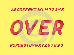 Over font. Vector alphabet