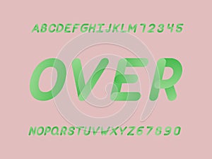 Over font. Vector alphabet