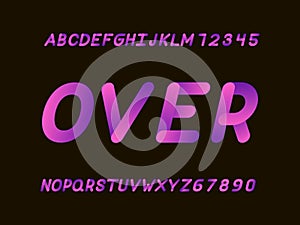Over font. Vector alphabet