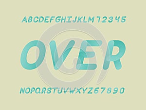 Over font. Vector alphabet