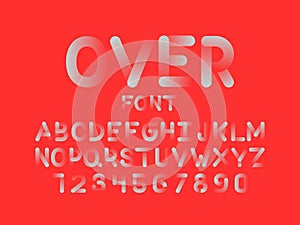 Over font. Vector alphabet