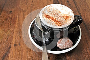 Over head view of a Hot chocolate drink