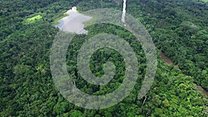 over huge Amazon rainforest in South America